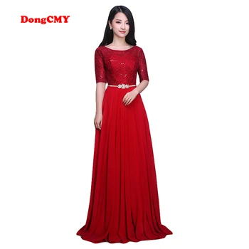DongCMY 2020 mode blonder brude Bryllup red lang design formelle vestidos longo aften kjole