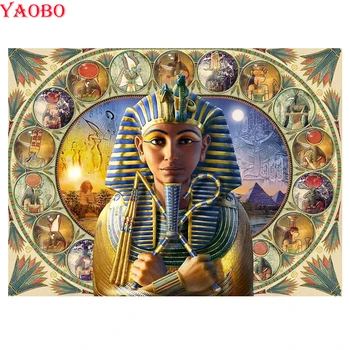 5d diy Diamant Maleri Gamle ægypten til farao, DIY Diamant Broderi Fuld Pladsen Runde diamant Billede mosaik mærkat indretning