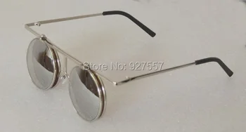 Sølv plating metal flip op diffraktion briller med hjertet diffraktion briller