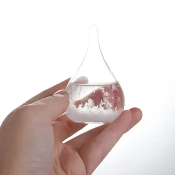 Stilfuld Desktop Vejrudsigt Dråbe Vand Glas Flaske Barometer Flasker Vejr Station