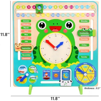Montessori Pædagogiske Træ-Legetøj til Børn Montessori Legetøj Vejr Sæson Ur Træ-Pædagogisk legetøj til 1 2 3 4 År Gammel