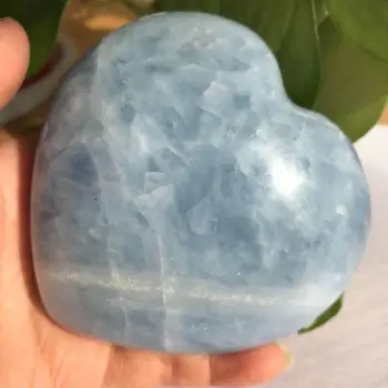 390--430g Smukke blå calcit naturlig krystal demagnetization healing energi sten