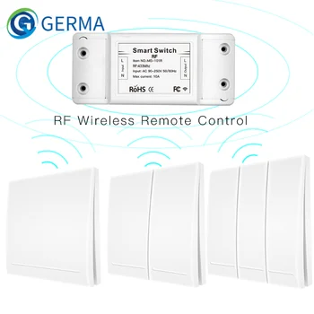 Tyskland føl 433Mhz Trådløse Smart Switch RF-Modtager til Fjernbetjening Tryk på Knappen Controller 86 Wall Panel Sender Skifte Til hjemmet