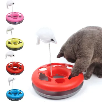 Flere Farve Kat Legetøj Foråret Mus Vanvittig Morskab Disk Multifunktionelle Disk Spille Aktivitet Pet Sjovt Legetøj