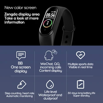 Ny M4 Smart band Håndled band 4 Fitness Tracker Se Sport armbånd puls, Blodtryk Smartband Overvåge Sundhed Armbånd