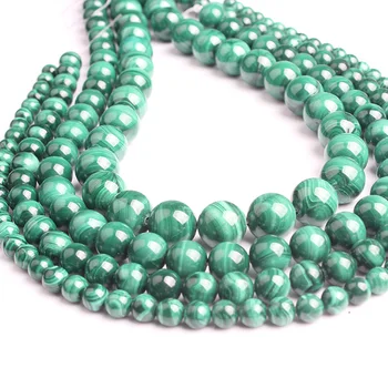LingXiang Mode naturlige Smykker ægthed Grøn stribede Malakit Løse Perler 4 -12mm DIY armbånd halskæde Tilbehør