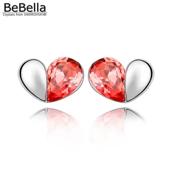 BeBella 5colors kvinder krystal hjerte stud øreringe lavet med Swarovski Elementer
