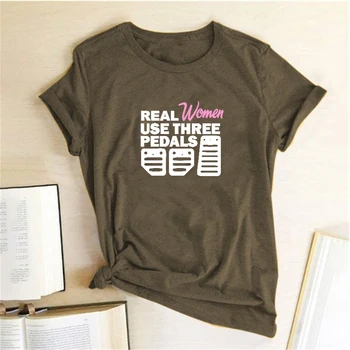 Rigtige Kvinder Bruge Tre Pedaler Print Kvinder T-shirt Afslappet Bomuld Sommeren Sjove T-shirt til Kvinder Grafiske Tees Toppe I 2020 Ropa De Mujer