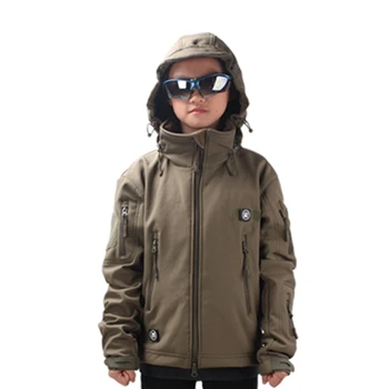 Offentlig camouflage Vandtæt børn SMULE Taktisk Haj Hud Softshell jagt jakke kids Army Tøj