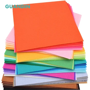 GuanDin,40pcs i 1 pakke/Mix Solid Farve/Polyester Nonwoven Følte Stof/Tykkelse 1mm/for DIY Syning Legetøj,Kunsthåndværk Dukker/20cmx20cm