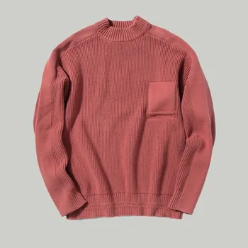 Efterår og Vinter Mænd Strikket Pullover Sweater Casual Jumper varm Solid Farve Strikket Top Plus Size Trøjer