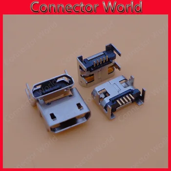 100pcs Mikro-USB-stik 5pin sæde Jack Mikro-usb-Fire ben 5P Indsætte plade sæde til Mini-usb-stik-Gratis fragt