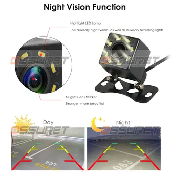 Omvendt Kamera Vandtæt 170 Vidvinkel Ossuret bil førerspejlets Kamera Universal 8 LED Night Vision Backup HD-Farve Billede