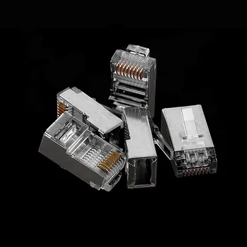 OULLX Cat5e RJ45-Stik Ethernet-Kabel Stik Mandlige Netværk 8P8C 8Pin RJ 45 stp Afskærmet Terminaler Cat 5 Cat5 Forgyldt 100pcs