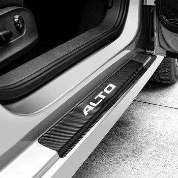For Suzuki Alto 4STK Bil Dør-Tærskel, Scuff Plate Vagter Klistermærker Auto Carbon Fiber Bunden Protector Bil Tuning Tilbehør