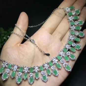 [MeiBaPJ]Høj Kvalitet Naturlige Smaragd Vedhæng Halskæde med Certifikat Ren 925 Sølv Fint Bryllup Smykker til Kvinder