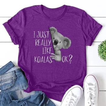Jeg Bare Virkelig Gerne Koalaer,OK? Print Kvinder T-Shirt Brev Udskrive Nye Unif Søde Kvindelige T-shirt Afslappet Harajuku Tshirt Sjove Ulzzang