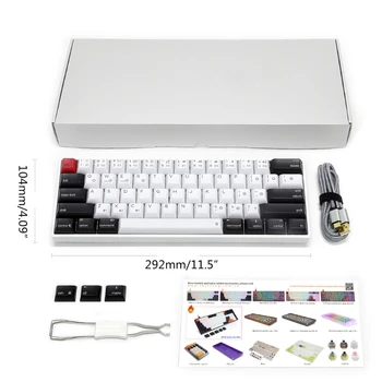 AK61 HotSwap Mekanisk Keyboard Mini Bærbare Kablede PBT Keycap Gateron Skifte RGB Gaming Tastatur Designet