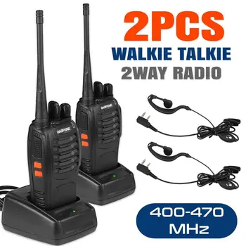 2stk/masse Baofeng BF-888S Walkie Talkie UHF-To-Vejs Radio 888s UHF 400-470MHz 16CH Bærbare Transceiver Comunicador