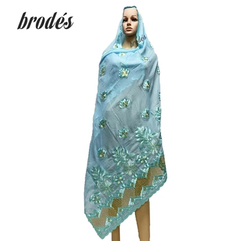 Ramadan Afrikanske Dubai Hijab Bomuld Pashmina For at Bede Emroider Ring Diamond Sjal Wrap Kemiske Blonder Stjal Muslimske Mode LH163