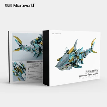 2020 Microworld Dybe Hav haj model kits DIY laserskæring puslespil Dyr model 3D metal Puslespil Legetøj for voksne Gave
