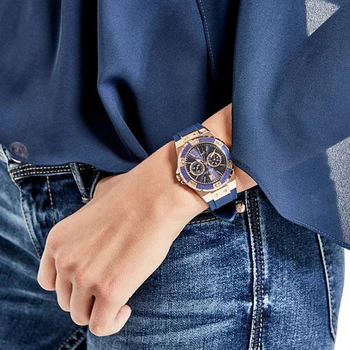 MISSFOX Sport Black Watch Slicone Rem Kvinders Oprindelige Kæreste Stil Rustfrit Stål Chronograph Quartz Ure Dropshipping