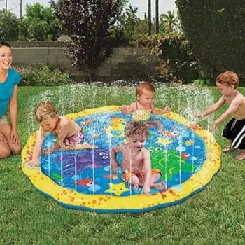 100cm Sommeren Børns Udendørs Leg Vand Spil Beach Mat Græsplæne Oppustelige Sprinkler Pude, Legetøj Pude Gave Fun For Kids Baby