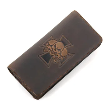 Top Kvalitet læder lang tegnebog unisex taske kobling lynlås rejse tegnebøger