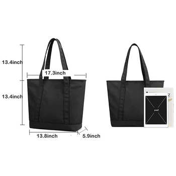 Kvinder Lynlås Tote Bags Large Top handle Taske Tasker Vandtæt Nylon Taske til den Daglige Rejse til Arbejde, Shopping