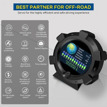 Multifunktions-Meter Bil, 4x4 Hældningsmåler Give en Hældning på Hastighed, Satellit-Timing GPS Off-road Køretøj Tilbehør