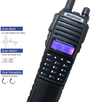 Kraftig 1/2/3PC BAOFENG UV-82 8W Walkie Talkie 10 KM Dual Band FM-Transceiver VHF-UHF-CB Skinke Radio Amatør Sender UV82 Plus