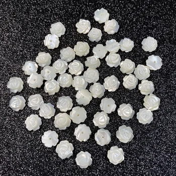5PC Naturlige Shell Perler, Udskårne Blomster af Perlemor Skaller Løse Perler til Smykker at Gøre DIY-Øreringe Hårnål Tilbehør 8mm