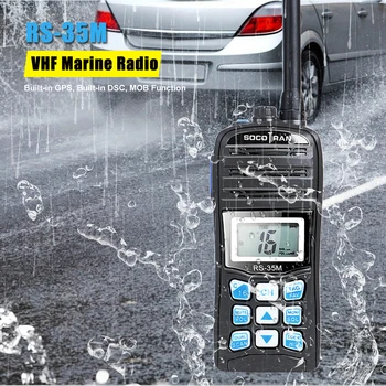 Vandtæt IP67 VHF Skinke Walkie Talkie Håndholdte Marine To-Vejs Radio LCD-Skærm, Dual Auto Scan Flyde over Havet Radio Samtaleanlæg RS-35M