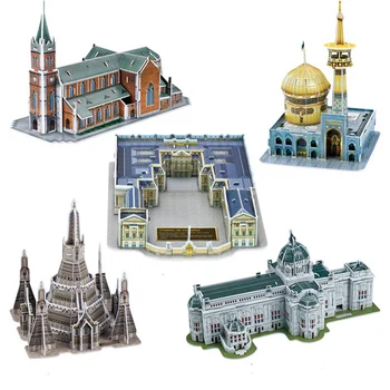 KØBE EN FÅ EN !!! 3D puzzle-model verdens berømte bygning model souvenir-voksen diy-paper model DIY stadion puslespil gave til stede