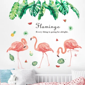 Romantisk 3D-Tegnefilm Flamingo Wall Stickers Fugle Vægmaleri Decals til Børn Værelser Baby Soveværelset, Børneværelset Dekoration