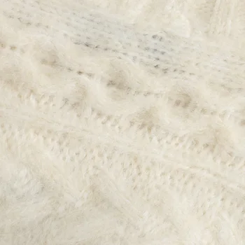 MXIN Sexet Mode, der er Beskåret, Kabel-Strikket Pullover Sweater Kvinder 2020 Vintage Høj Hals Lange Ærmer Kvindelige Pullovere Smarte Toppe