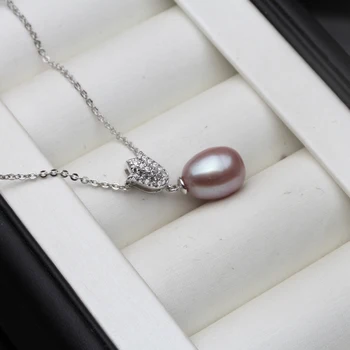 Mode Naturlige Ferskvands-sort perle vedhæng til Kvinder Bryllup Smykker klassiske Enkle Perle Smykker