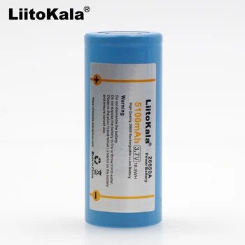 Liitokala 26650 batteri, 26650A lithium-batteri 3,7 V 5100mA 26650-50A blå.Power Batteri egnet til lommelygte