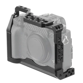 Aluminium Kamera Bur til Fujifilm X-T3 /XT3/XT2 /X-T2 DSLR-Fotografering Stabilisator Rig Beskyttende etui m/ Dobbelt Hot Shoe Adapter