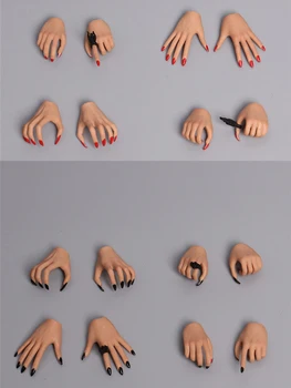 1:6 Eagle Claw Hånd Type Farve Negle Aftagelig Ring Velegnet Til PH-Hvede Farve Kvindelige Krop, Røde Negle