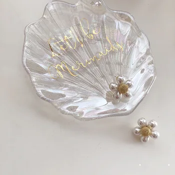 2020 Ny Koreansk Vintage Øreringe Til Kvinder Sød Blomst Øreringe Med Perle Metal Øreringe, Mode Smykker