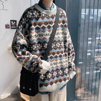 Privathinker Vinter Varm Sweater Koreanske Streetwear Mode Pullovere Sweater Efterår Grafisk Trykt 2020 Casual Mandlige Tøj