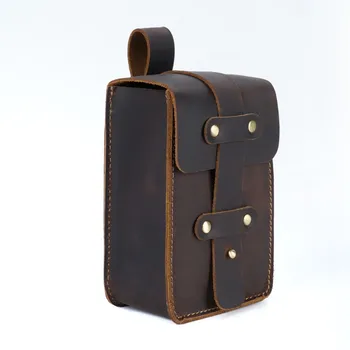 Moterm Ægte Læder bæltetaske i Talje Bag Lille Størrelse 4x2.4x6.3 inches Bælte Telefon pose Pose for Mænd Vintage Travel væskebæltet