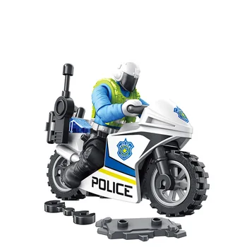 Nye call of militære By trafik politi mega blokke Motorcykel lys pistol Kommando bruser bygning mursten 841 for børn gaver