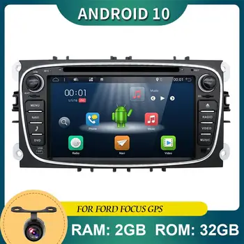 2G RAM+32G ROM Android 10 bil dvd til for ford focus 2 mondeo bil pc hoved enhed, gps navigation 2 din bil stereo wifi dab carplay