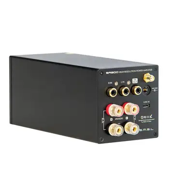 SMSL SA300 HiFi Power-Forstærker til Digital Lyd Forstærker, Bluetooth-5.0 32bit/384kHz Subwoofer Med Fjernbetjening, Blå&Rød&Sort