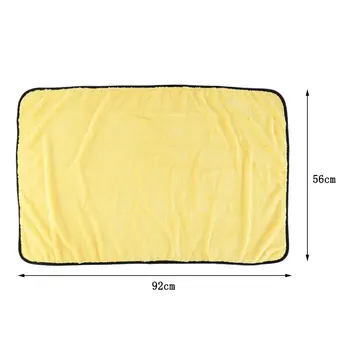 Stor Størrelse Microfiber Bil Rengøring Klud Håndklæde Multifunktionelle Vaske Vask Tørring Klude, 92*56cm Gul