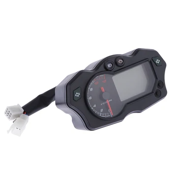 Motorcykel LCD-Speedometer Digital 12000RPM Speedometer Kilometertæller Omdrejningstæller Måle Universal Til ATV Quad Motorcykel 7 Farver
