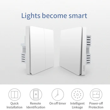 Aqara Smart vægkontakt Mi Smart Home Wireless Key light Switch ZigBee Forbindelse Yeelight Farverige LED Pære arbejde med Mi hjem