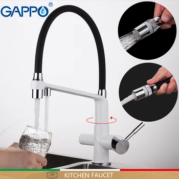 GAPPO køkkenarmatur hvid filtreret vand blandingsbatteri torneira køkken vask vandhane mixer Messing vask vandhane filter vandhaner